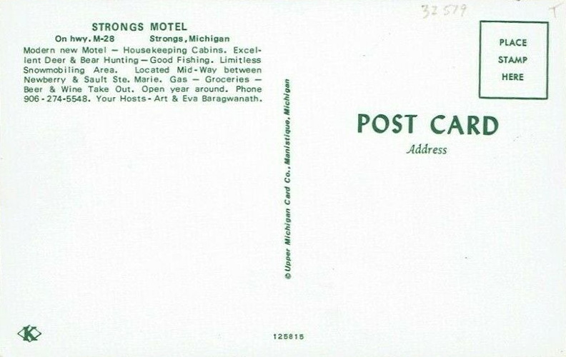Strongs Motel - Old Postcard (newer photo)